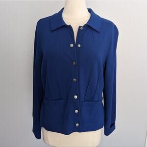 Womens Gerry Weber Royal Blue 42 XL Blazer Jacket Business Professional